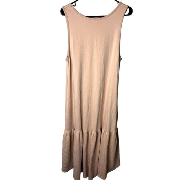 Leith Blush Lagenlook Sleeveless Dress Large Tiered Shirt Flowy Casual Y2K - Picture 2 of 9